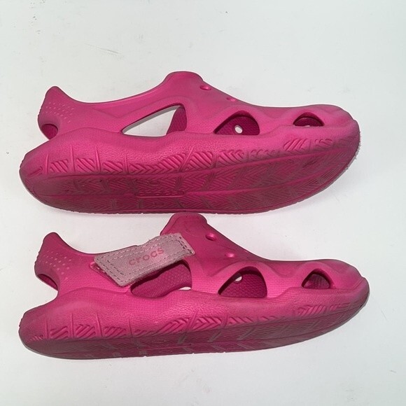 Crocs Swiftwater Wave Toddler Girls 13 Pink Slip On Shoes Water Shoes Beach - Picture 3 of 7